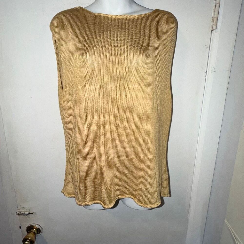 TALBOTS Goldenrod Silk Knit Sleeveless Top-XL